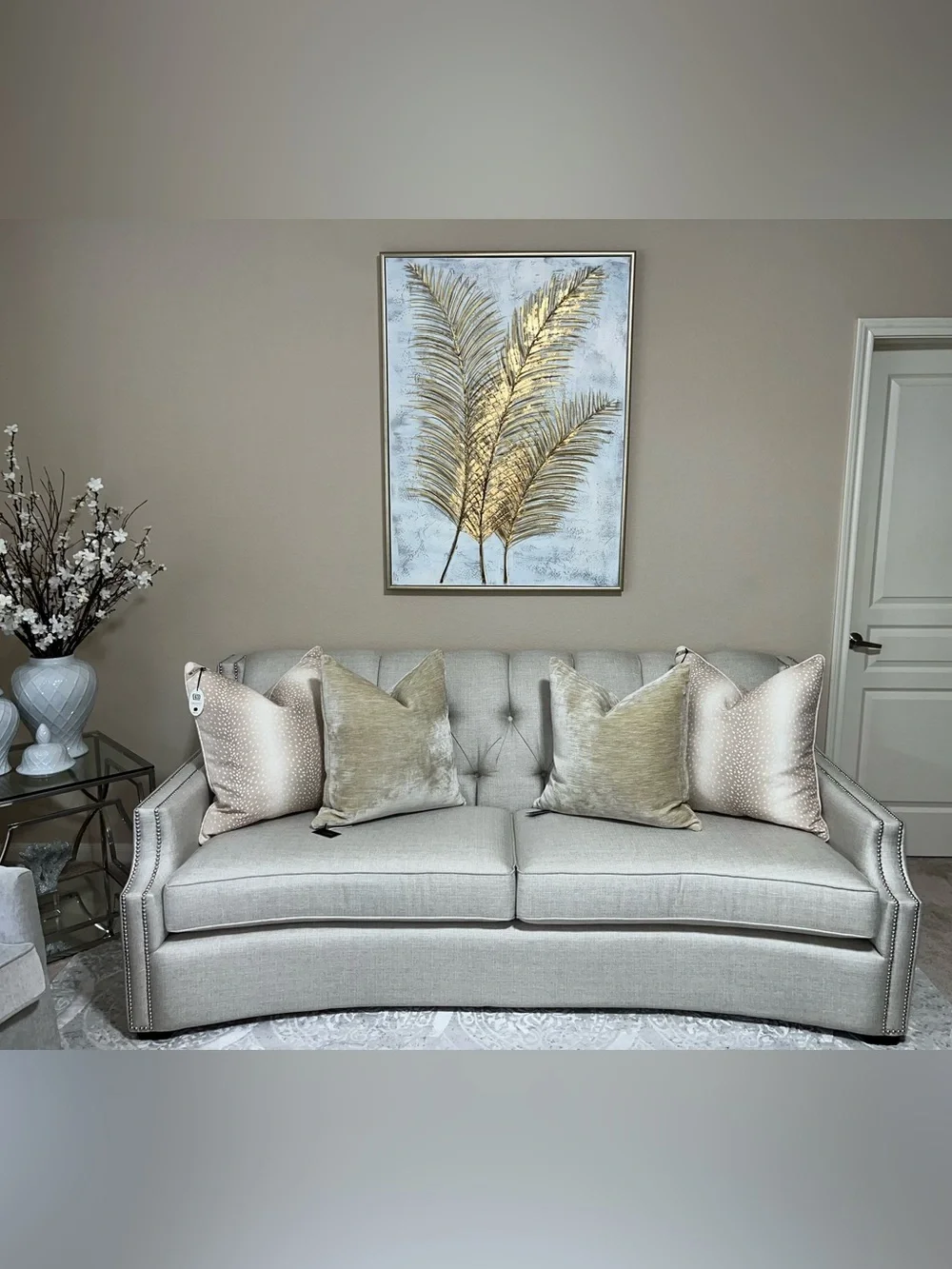 1-NWT P/Kaufmann luxe Champagne velvet luxury decorative pillow